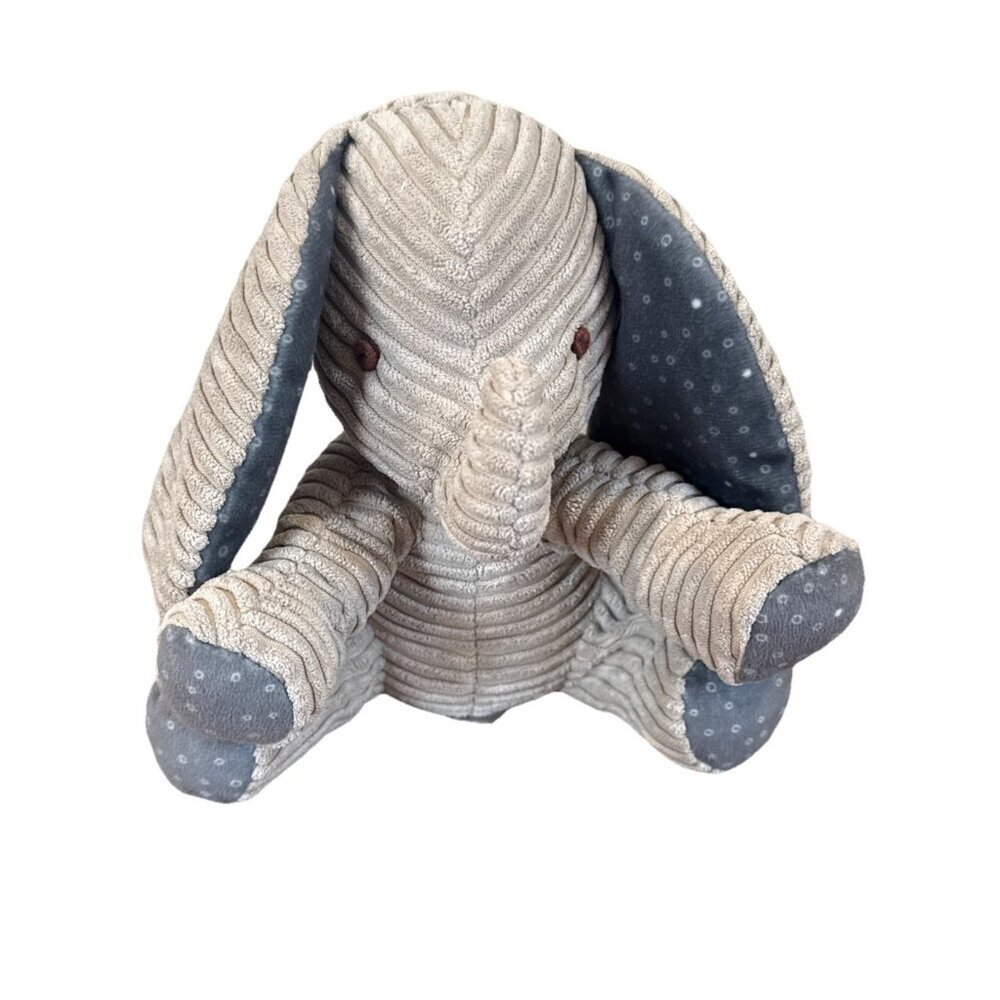 Bunnies By the Bay Gray Corduroy Elephant Plush Soft Toy Stuffed Animal 7"